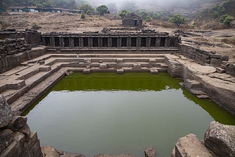 The Pushkarni at Harishchandragad is a well-built, ancient lake