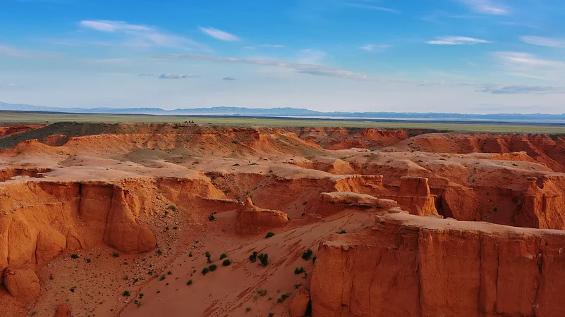 Bayanzag, famously known as the Flaming Cliffs, is one of Mongolias most iconic fossil sites