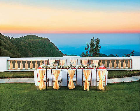 Enjoy a romantic meal under the vivid colours of the sky at Jaypee Residency Manor, Mussoorie