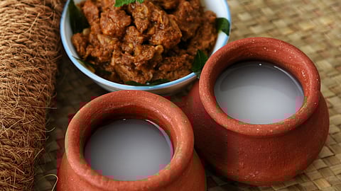 Fresh palm nectar collected at dawn, neera is a naturally sweet, mineral-rich drink consumed before fermentation sets in.