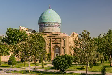 Kaffal Shashi Mausoleum, part of Hazrati Imom Ensemble in Tashkent, Uzbekistan