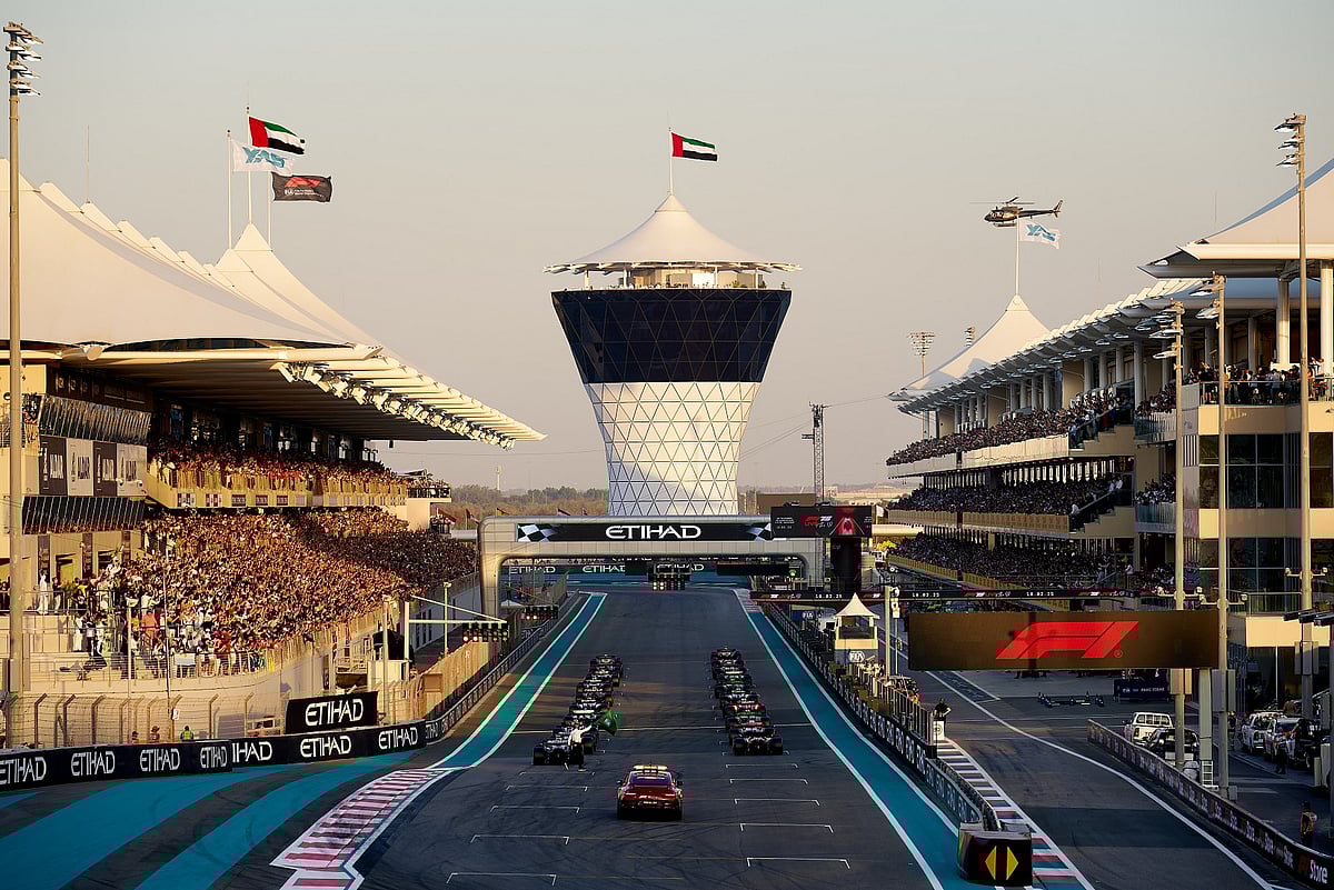 A shot of the F1 race  held in Abu Dhabi 