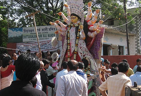 The Durga idol from Chittaranjan Park Kali Mandir 