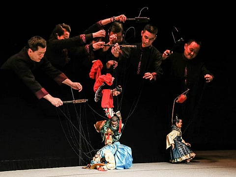 A scene from Lantern Festival Delight presented by the Quanzhou Marionette Show Inheritance and Protection Center 