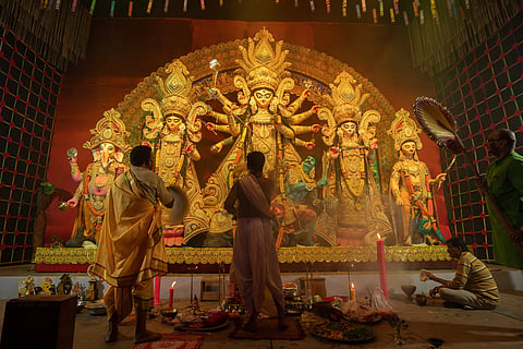 (Representational Image) CR Park comes alive with vibrant Durga Puja celebrations, drawing devotees from across Delhi.
