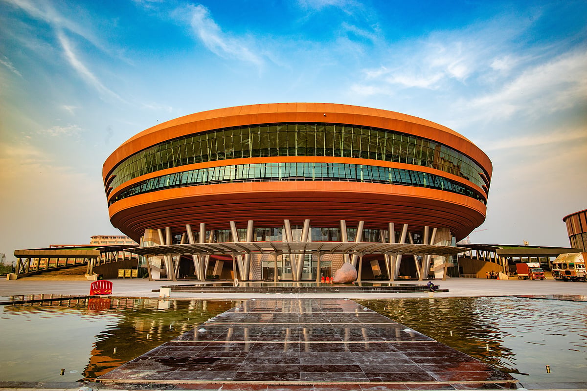 Bharat Mandapam is a ground scraper building at Pragati Maidan, serving as an International Exhibition-cum-Convention Centre 