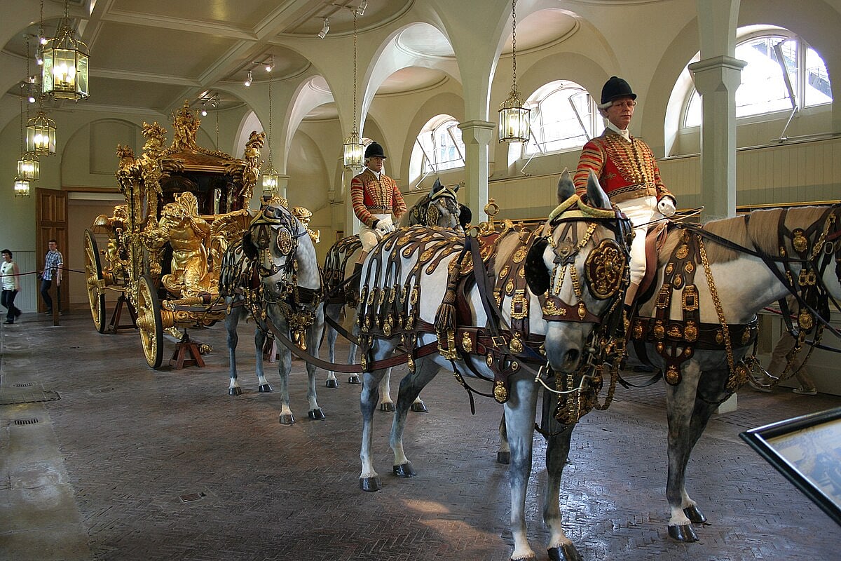 Gold state coach at the Royal Mews