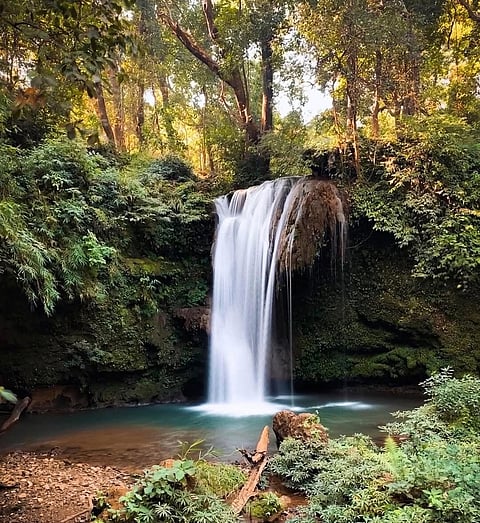 A waterfall at Jim Corbett