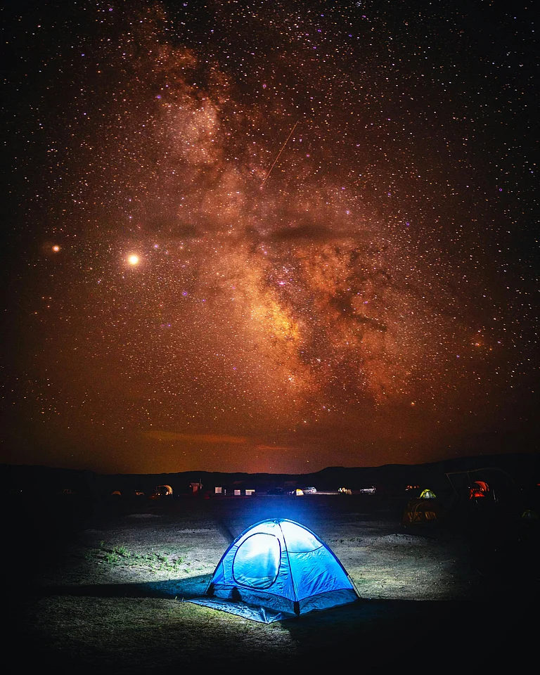 A shot of a night sky watching set-up - Pexels