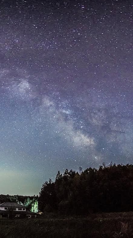 A shot of dark sky at Bisei Town, Okayama, Japan