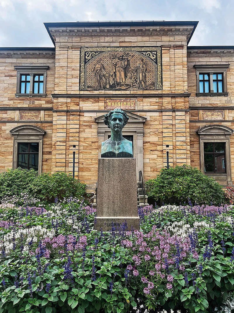 The Bust of Ludwig II of Bavaria in front of Wahnfried