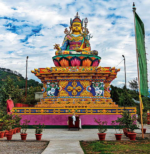 A statue of  admasambhava in Darjeeling