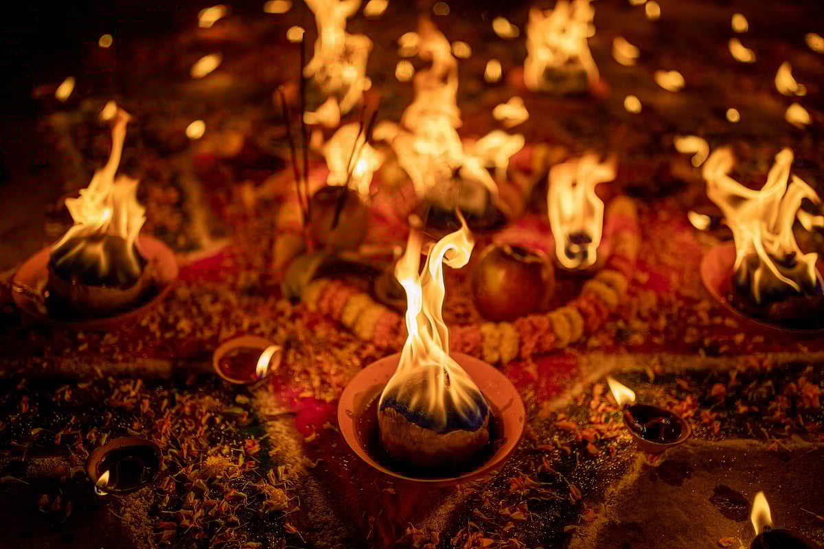 Dev Deepawali puja at the ghats of Varanasi