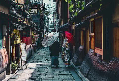 A scenic street in Kyoto, Japan