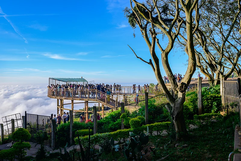 Morning mist and sunrise views from Nandi Hills near Bengaluru