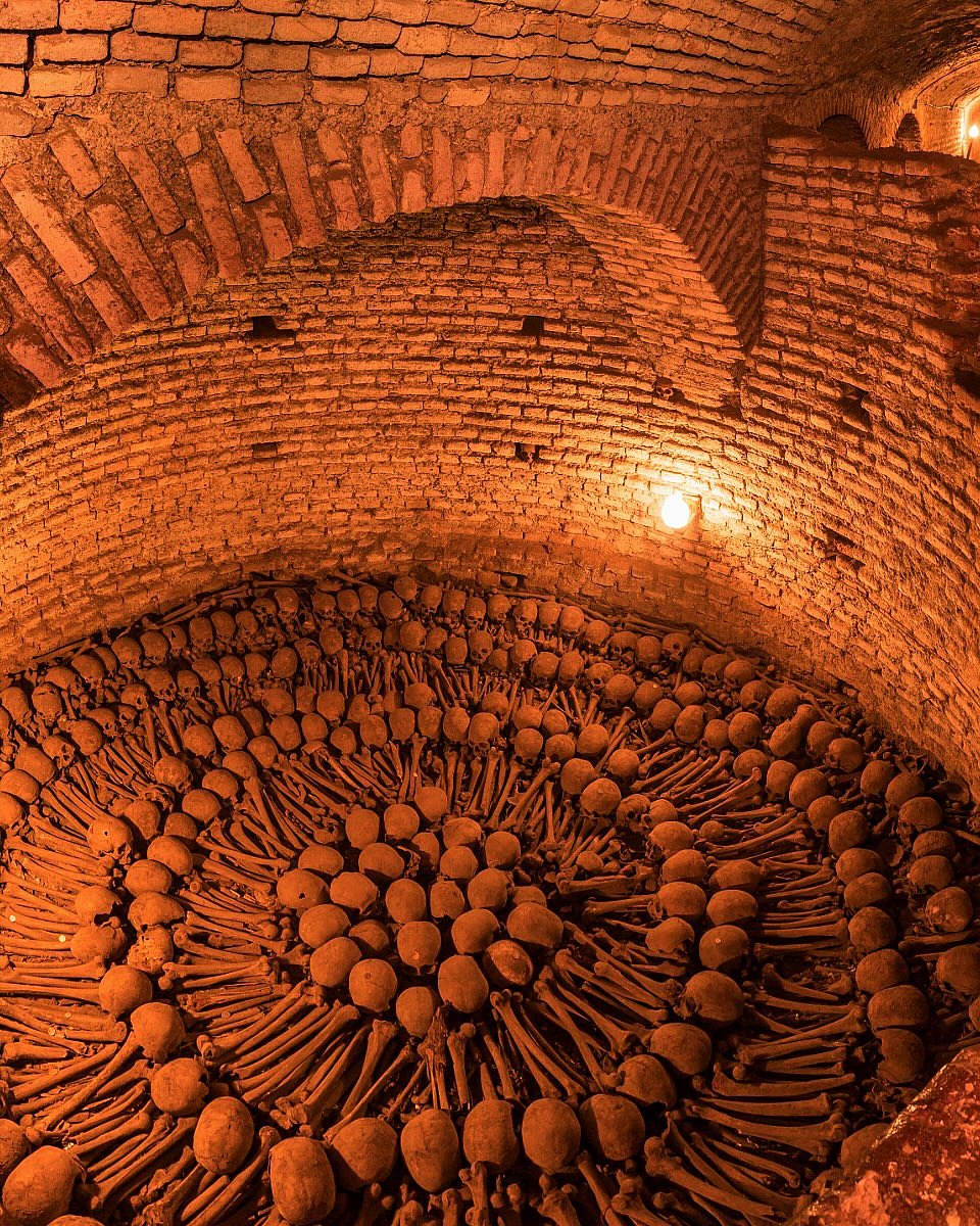 museumartof/instagram : A view of the Paris Catacombs