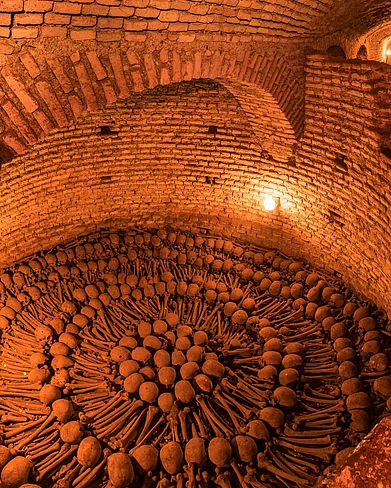 museumartof/instagram : A view of the Paris Catacombs