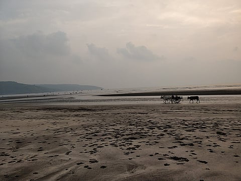 Sunset over Ladghar beach