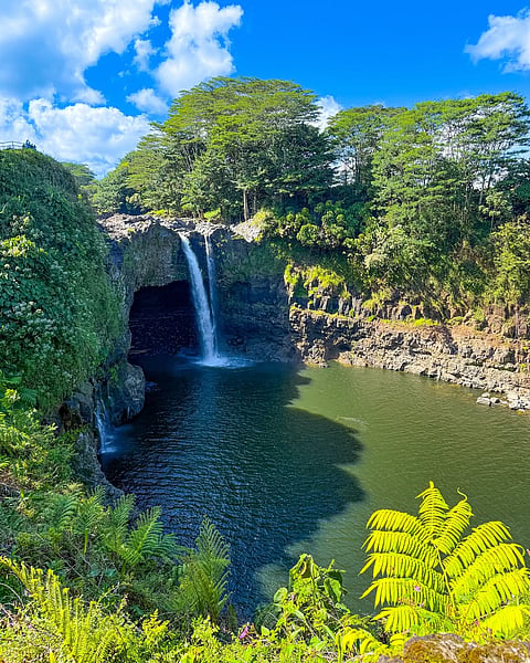 The beautiful Rainbow Falls on the Hilo side of the Big Island