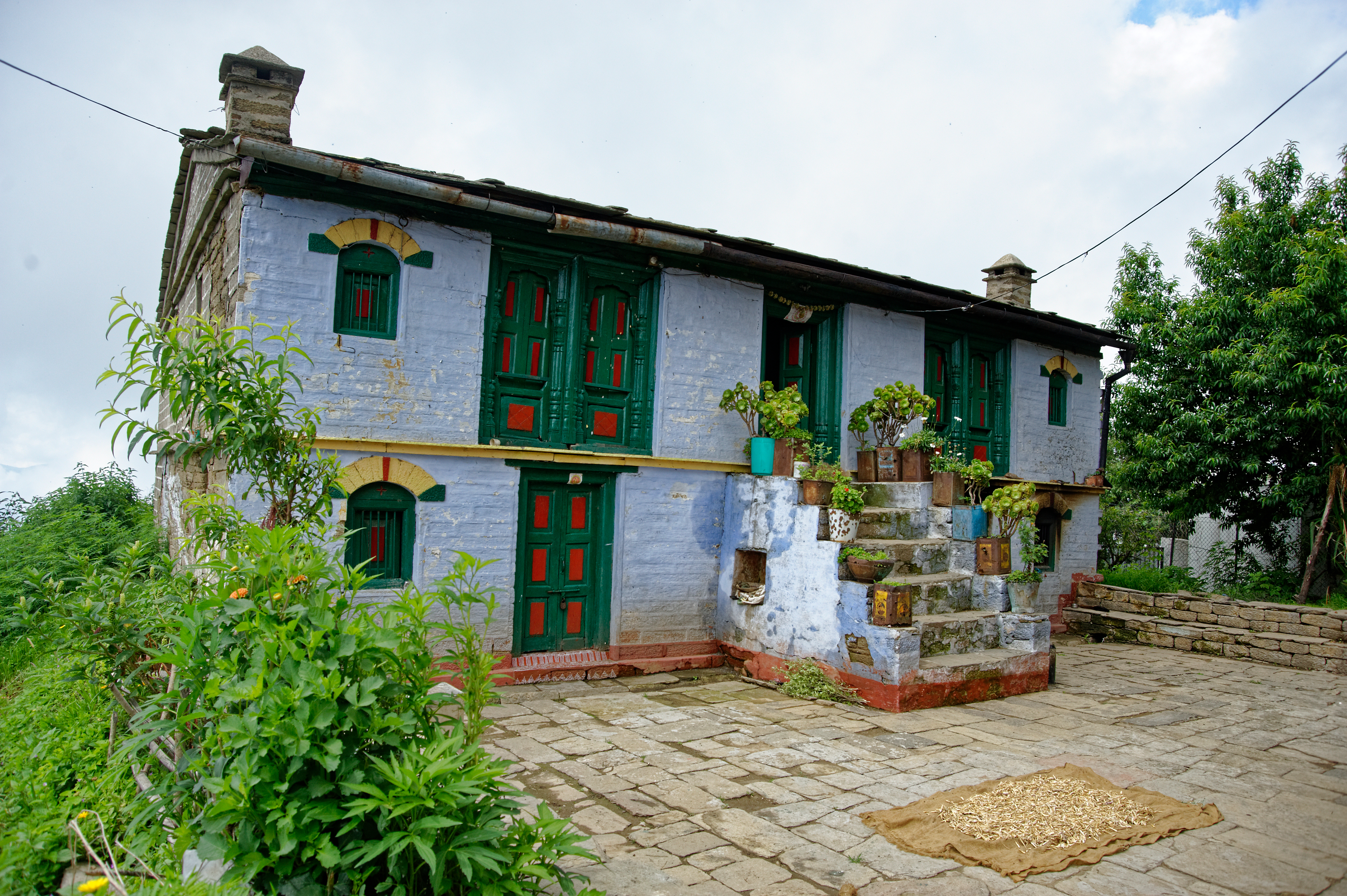 Traditional hillside homes in Sitlakhet, Uttarakhand