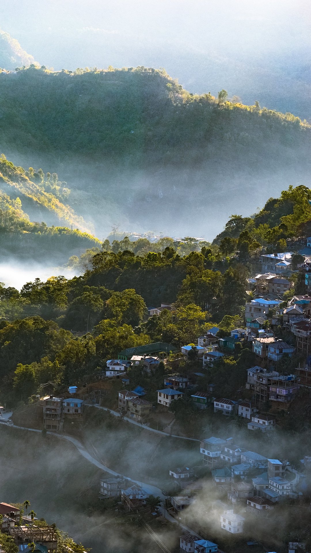 A panoramic view of Aizawl city 