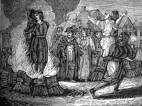 Witch burning in Europe (illustration)