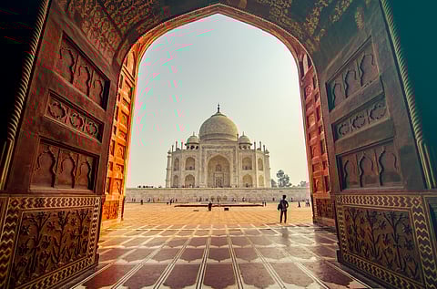 The Taj Mahal appears as both symbol and setting, anchoring the film’s reflections on love, commitment and permanence