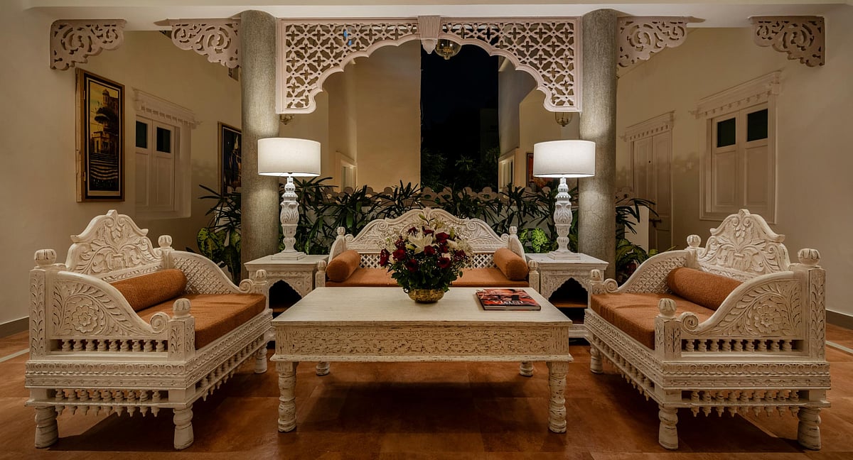 Supplied : Verandah space with jaali work at jüSTa Kashi Parampara, Varanasi