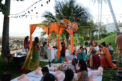 An Indian wedding celebration set against the tropical beauty of Phuket