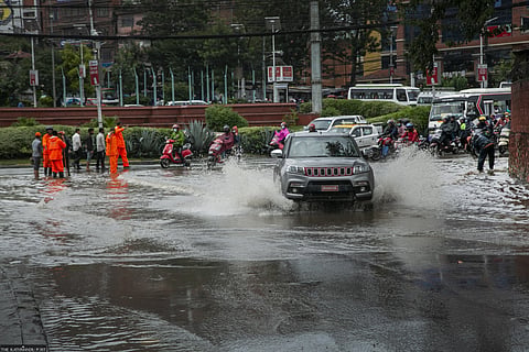Roads across Nepal swell under intense rainfall from Cyclone Montha, with motorists urged to exercise caution amid rising waters and flooding