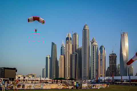 Aerial view of Dubai Marina’s striking towers and skyline