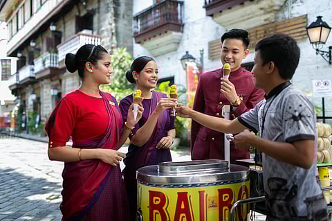 The crew enjoying 'Dirty Ice cream' in Manila