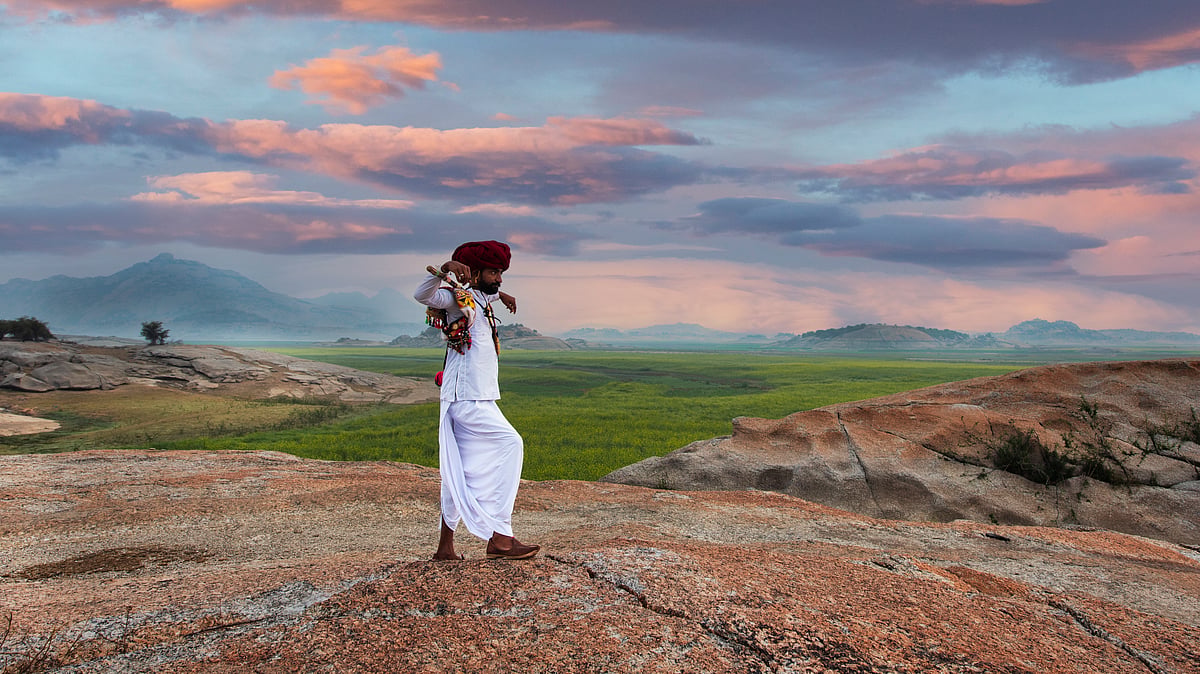 A Rabari men dressed in his traditional attire