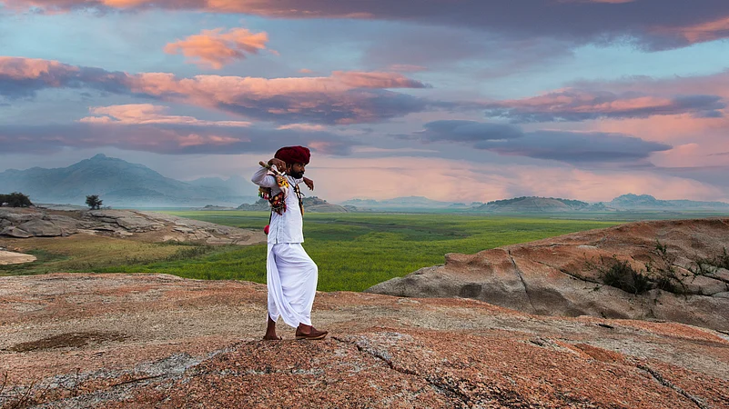 A Rabari men dressed in his traditional attire