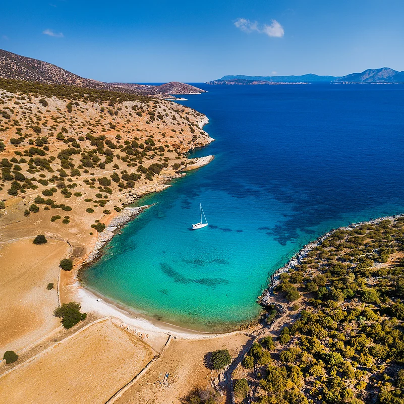 An aerial view of Naxos