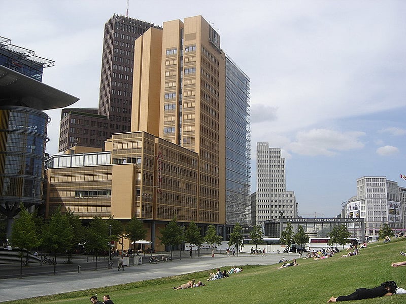 The new Potsdamer Platz in Berlin. Once one of the busiests places in the world after 1961 this was no-mans land between east and west