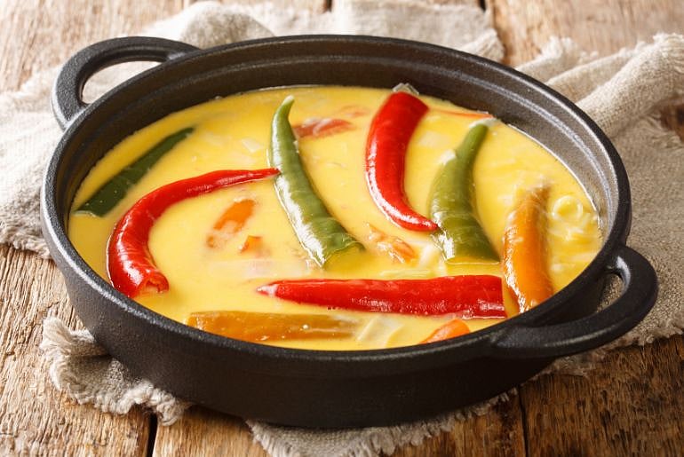 Ema Datshi, Bhutan’s national dish, turns chillies and cheese into a hearty, flavourful staple that’s both bold and comforting.
