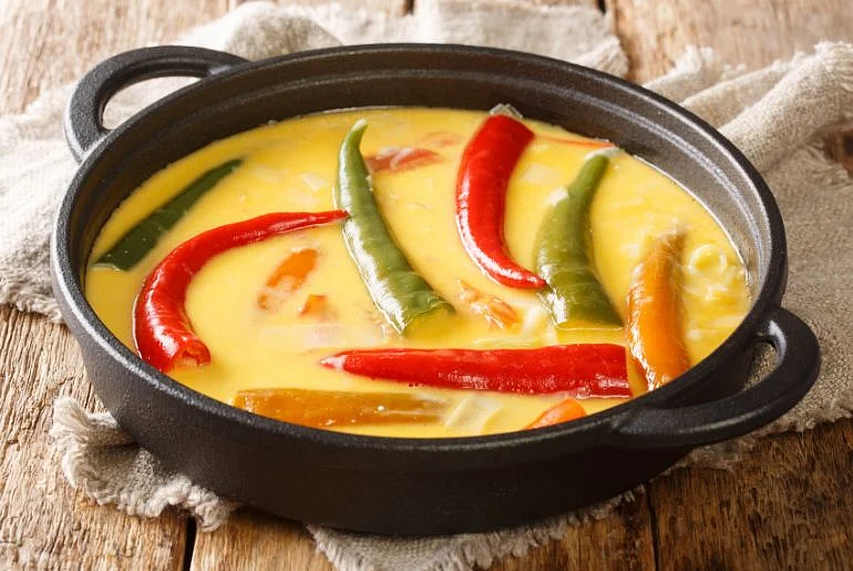 Ema Datshi, Bhutan’s national dish, turns chillies and cheese into a hearty, flavourful staple that’s both bold and comforting.