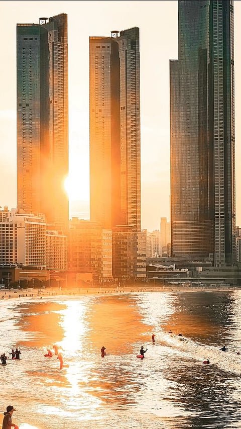 Sunset as seen at the Haeundae Beach