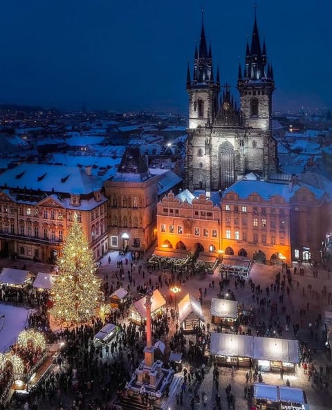 A view of Prague Old Town Christmas Market