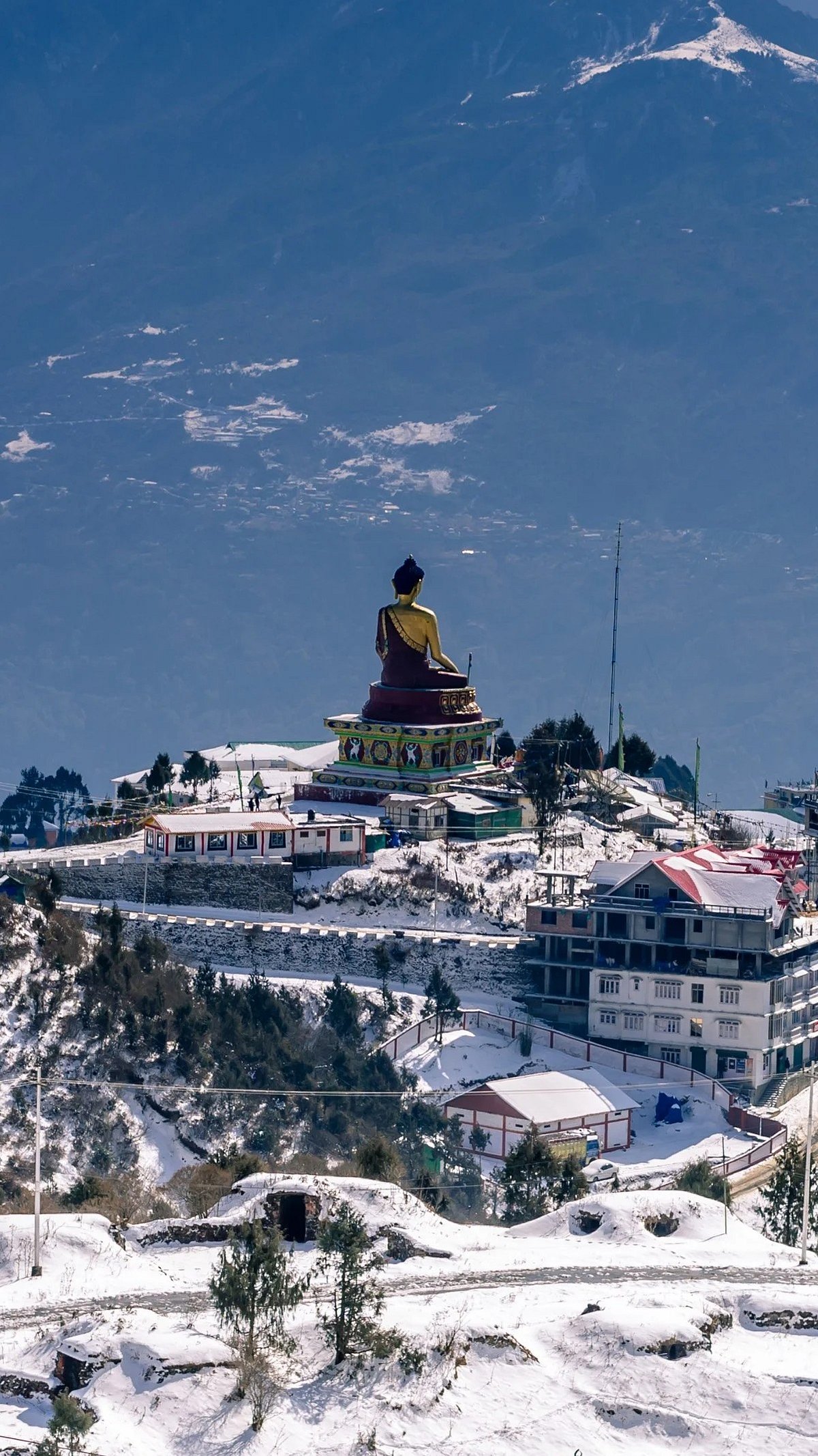 Shutterstock : A snow-laden view of Tawang
