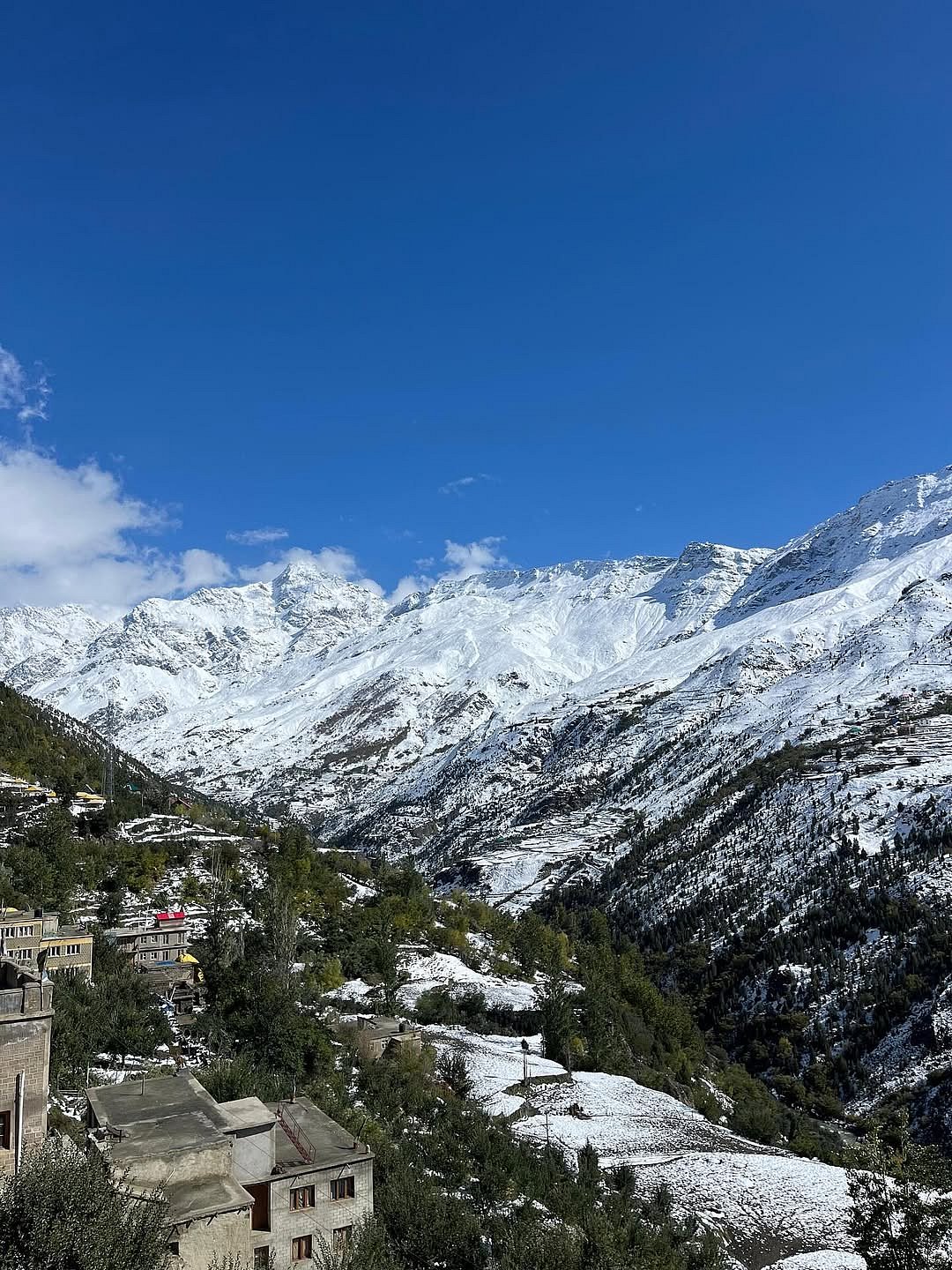 A snow-laden sight of Keylong