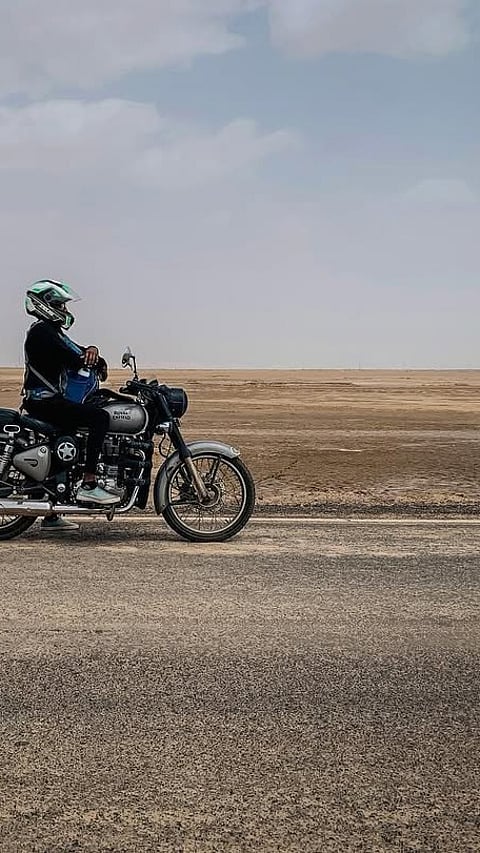 Biker at Bhuj–White Rann