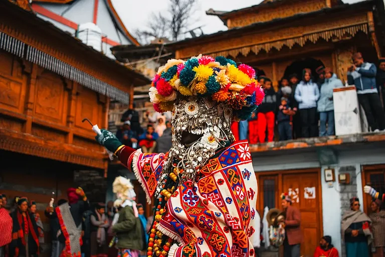 Masked dancers embody the ancient Raula and Raulane tradition in a Kinnauri village - lakshpuri/Instagram