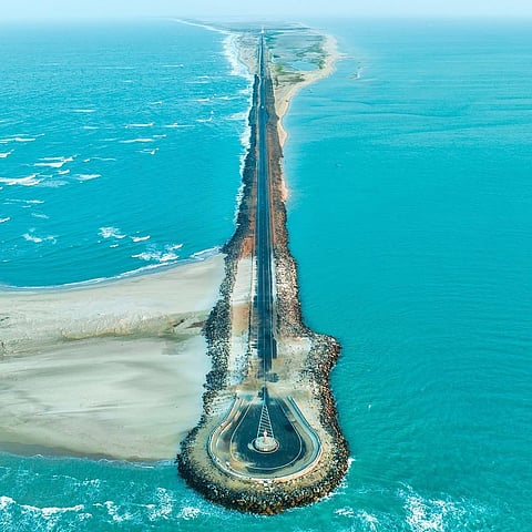 End point of the Indian mainland (Arichal Munai), where Bay of Bengal and the Indian Ocean meet