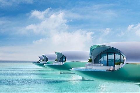 Shebara is a futuristic overwater haven floating above one of the world’s most pristine reefs