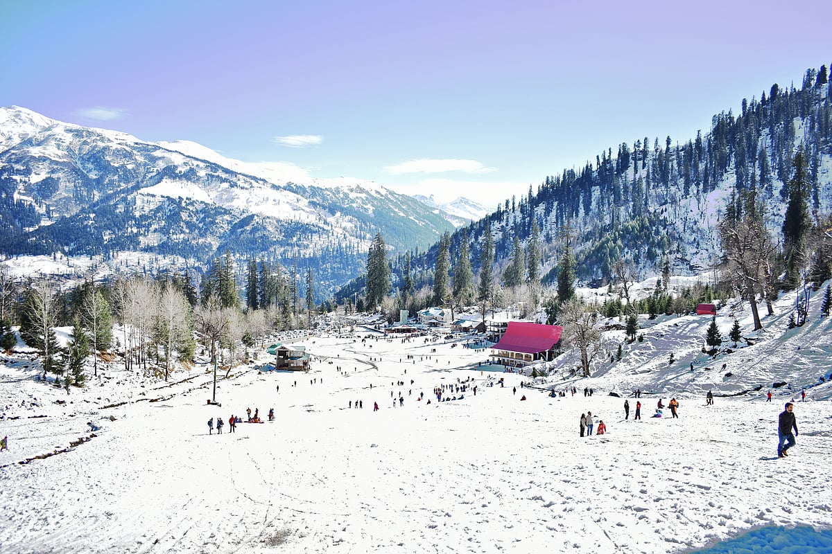 Snowy Solang Valley transforms into a winter playground