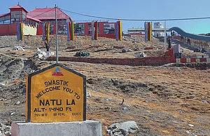 Shutterstock : Nathu La Pass, the iconic India–China border crossing high in the Himalayas