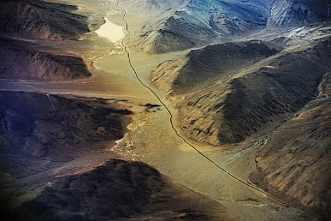 An aerial view of the Moore plains