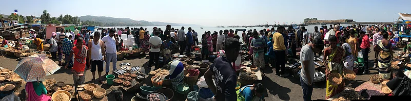 Traditional fish market in Tarkali